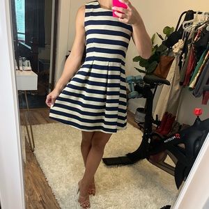 Windsor small navy and cream stripe mini dress
